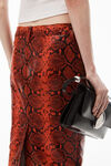 alexander wang 蛇纹图案铅笔裙 red