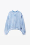 Alexander Wang washed pale blue essential 毛圈布徽标装饰运动衫