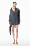 Alexander Wang thunder grey pre-styled off-shoulder shirtdress