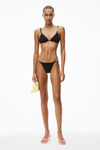 alexander wang diamante logo bikini top in jersey black