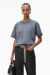 Alexander Wang washed asphalt puff logo tee in cotton jersey