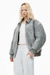 alexander wang puff logo sweatpant in structured terry    light heather grey