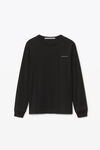 alexander wang long-sleeve tee in high twist jersey black