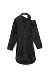alexander wang cutout shoulder dress in silk charmeuse black