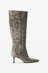 Alexander Wang black crackle grey black crackle leather vera boot