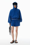 Alexander Wang washed scuba blue blue bubble logo hoodie