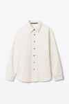 alexander wang oversized shirt in denim vintage white