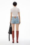 Alexander Wang vintage faded indigo shorty high-rise short in denim