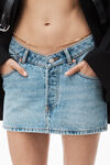alexander wang 名牌链v 型前襟牛仔半身裙 vintage faded indigo