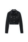 Alexander Wang black ブラック シュランク レザー トラッカージャケット