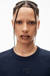 alexander wang 闪亮平纹针织发泡彩胶徽标紧身 t 恤 nine iron