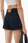 alexander wang shorty high-rise short in denim clean bright indigo