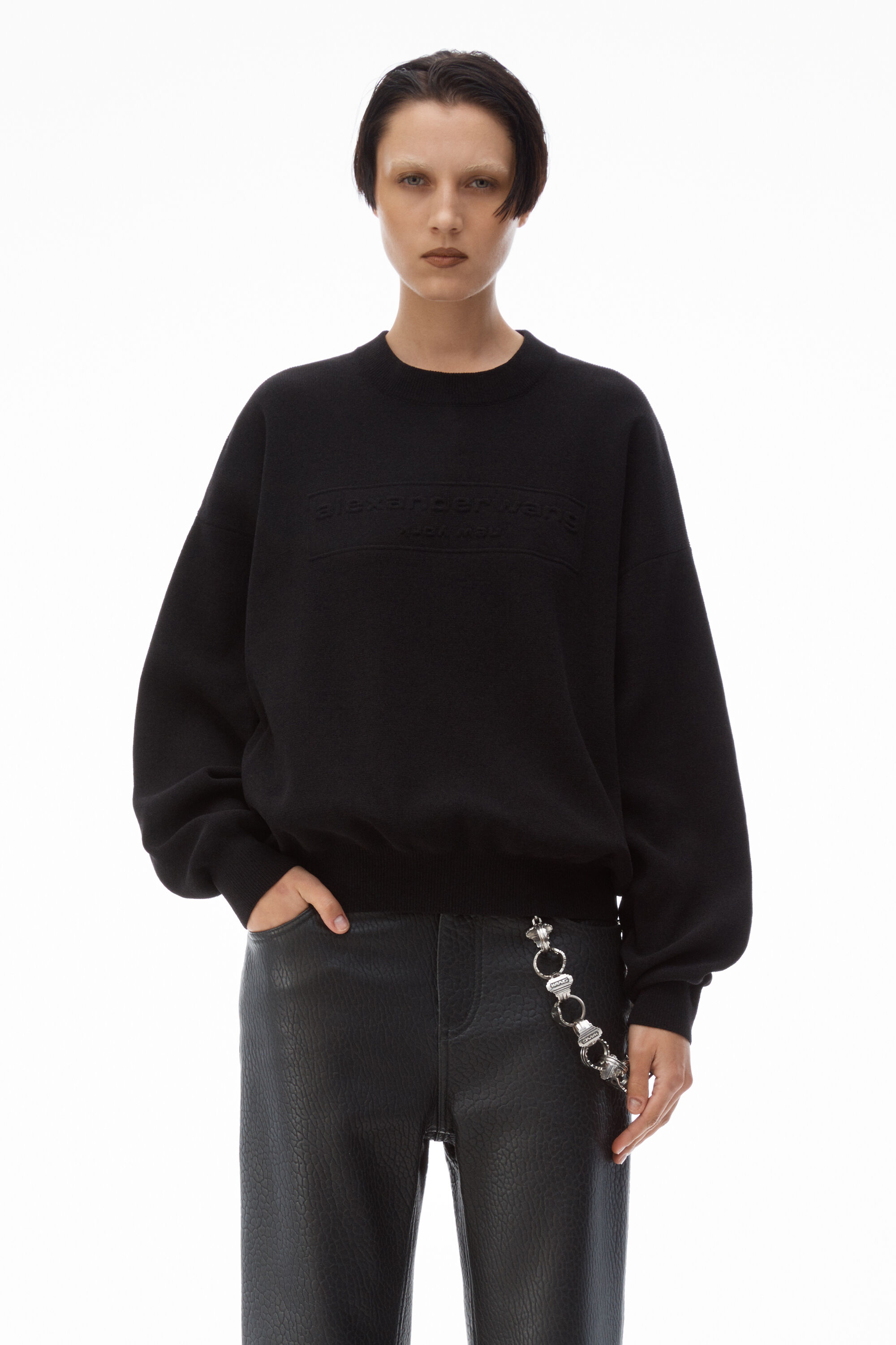 【Alexander Wang】ロゴエンボス ハイネック プルオーバー Alexander Wang アレキサンダーワン 20AW UCC3211473 DTC HIGH
