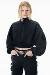 Alexander Wang faded black 黑色磨毛牛仔布漏斗领夹克