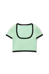 alexander wang contrast scoop neck tee in compact nylon absinthe