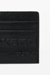 alexander wang card case in crackle patent  black