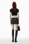 Alexander Wang black embossed logo cropped top
