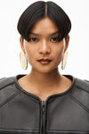 alexander wang oversized moto jacket in buttery leather black