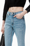 alexander wang og high-rise stovepipe jean in denim  vintage faded indigo