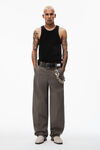alexander wang 丝绒圆领背心上衣 washed pepper