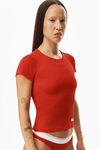 alexander wang short-sleeve tee in ribbed cotton red