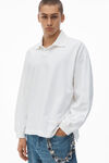 Alexander Wang vintage white 棉质平纹针织布男士长袖 polo t 恤