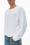 Alexander Wang white unisex long sleeve tee in high twist jersey