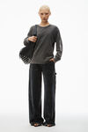 Alexander Wang washed cedar flame logo-embossed long-sleeve tee in cotton