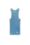 Alexander Wang washed blue débardeur à dos nageur en coton côtelé