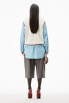 alexander wang tunic v-neck vest in compact cotton off white/marine