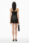 Alexander Wang black fitted minidress in linen chintz