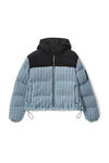 alexander wang 徽标提花牛仔布拼色夹棉夹克 deep blue