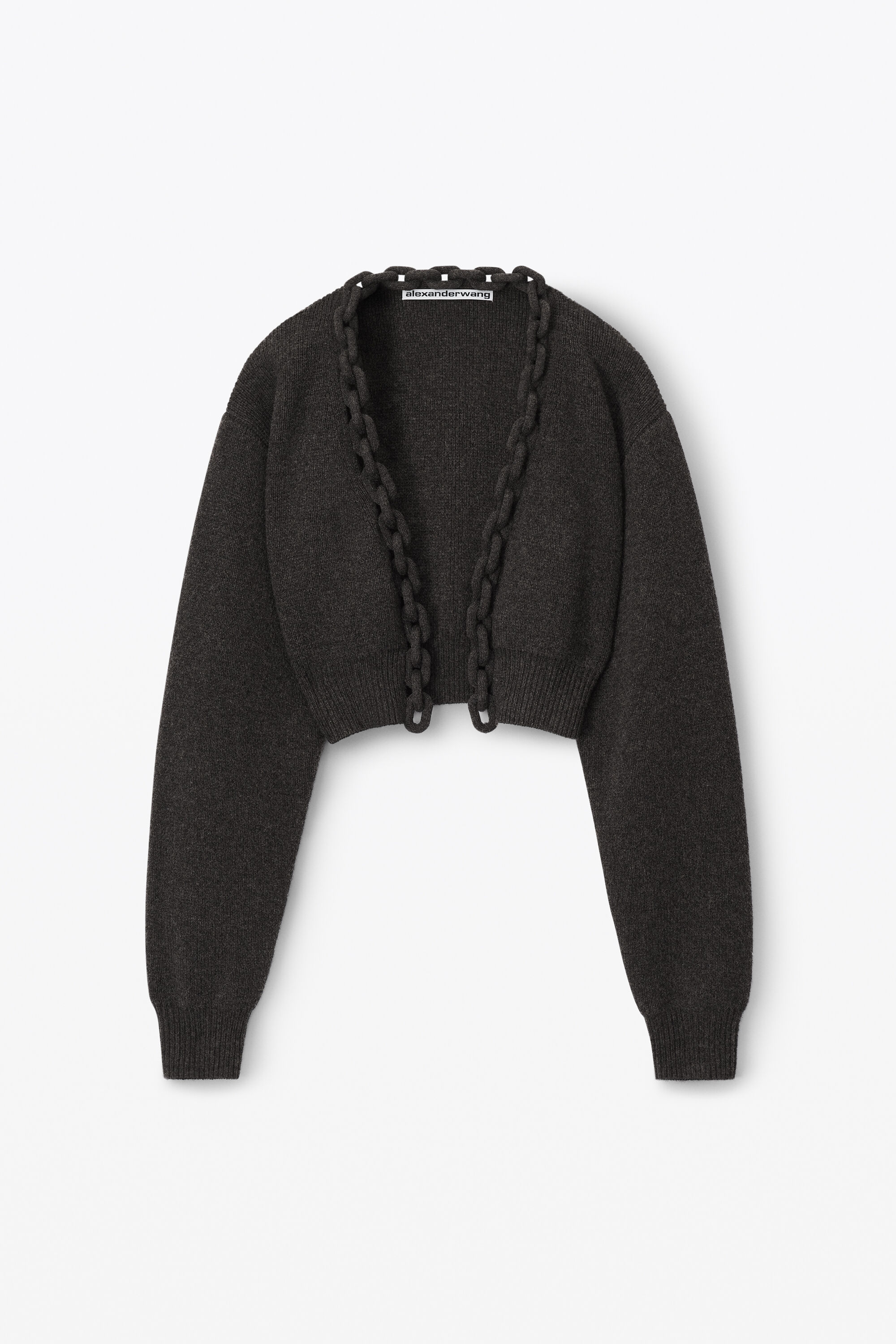 Alexander Wang long-embossed cropped cardigan - Black