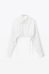alexander wang 密织棉质短款系扣衬衫 white