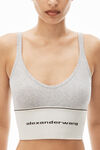 alexander wang リブジャージー ロゴ エラスティック ブラ grey