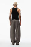 alexander wang crew neck tank top in velour washed pepper
