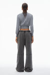 Alexander Wang heather grey logo cropped cardigan in superfine merino