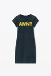 Alexander Wang washed black graphic logo minidress