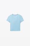 Alexander Wang sky blue logo jacquard short sleeve baby tee