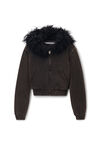 Alexander Wang washed lead hoodie with mongolian hood