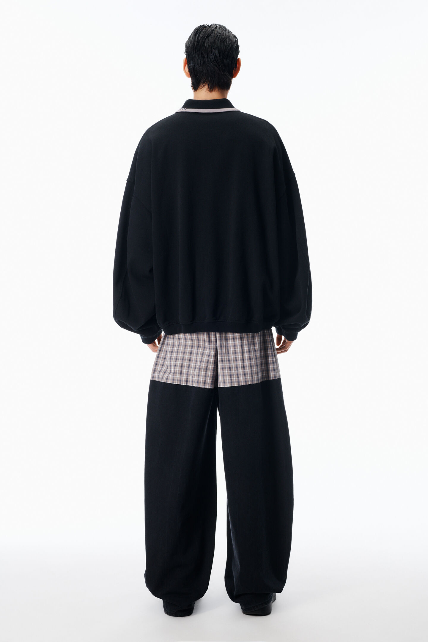 Alexander Wang Long-sleeve Polo Shirt In Black