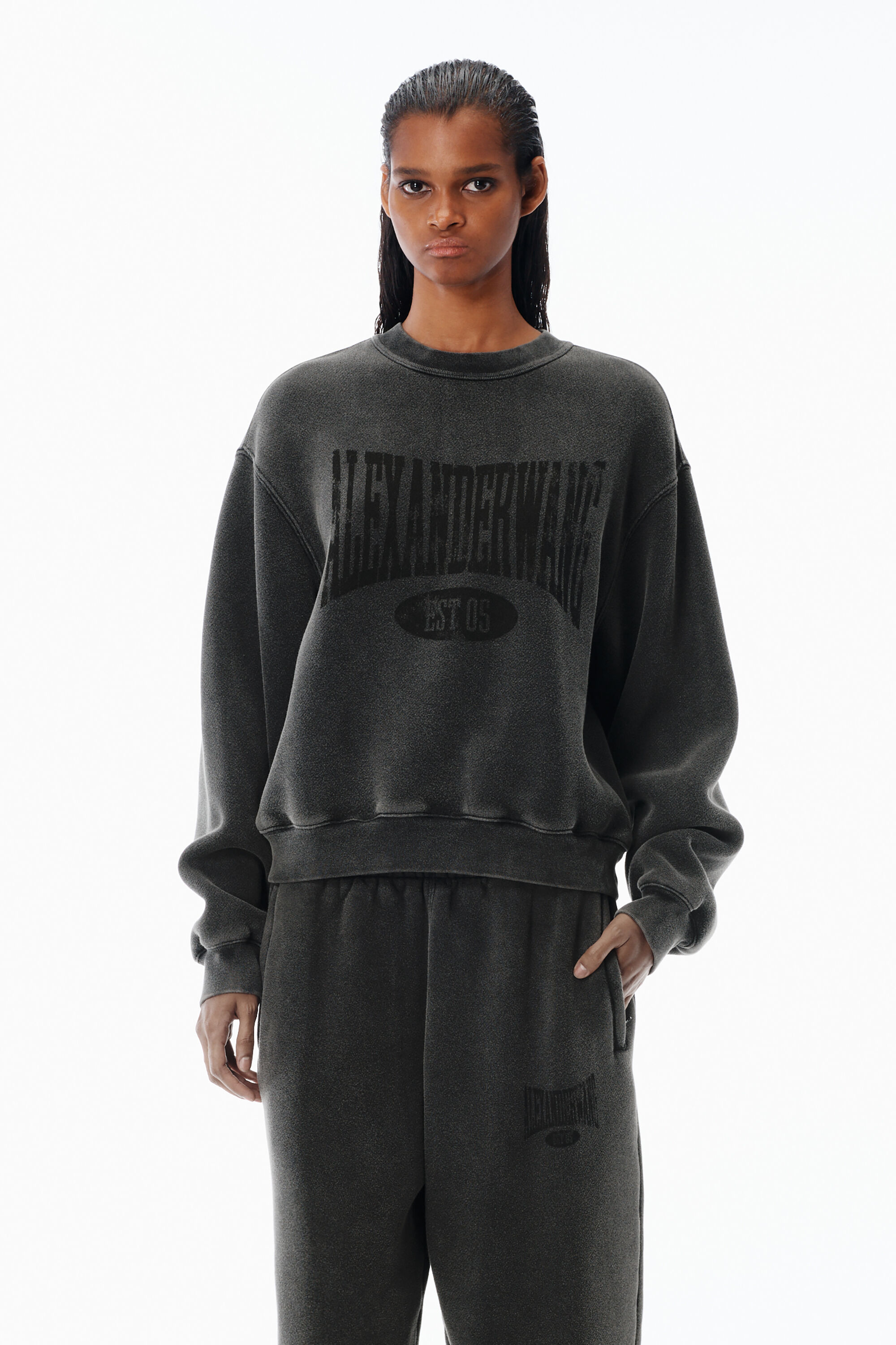 alexanderwang アレキサンダーワング ディストレストロゴ スウェット