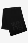 alexander wang logo scarf in compact deboss black