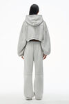 Alexander Wang washed smoke white crop zip up hoodie in classic terry