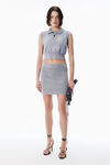 Alexander Wang washed grey grauer chenille-minirock aus baumwollmischgewebe
