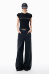 Alexander Wang black crystal hotfix logo cotton baby tee