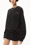 alexander wang 高捻针织长袖 t 恤 black
