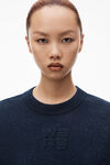 alexander wang puff logo sweatshirt in glitter terry nine iron