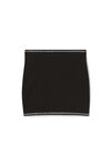 alexander wang minigonna in nylon compatto con finiture in cristallo black
