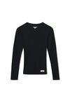 alexander wang long-sleeve tee in ribbed cotton black